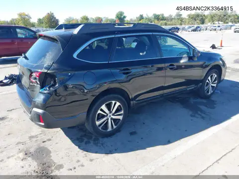 2019 Subaru Outback 2.5I Limited VIN 4S4BSANC2K3364915 фото 5