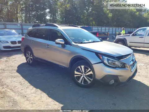4S4BSENC4K3232424 — 2019 Subaru Outback, Передняя часть, фото до ремонта
