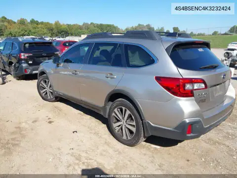 4S4BSENC4K3232424 — 2019 Subaru Outback, фото 4 с аукциона IAAI, Передняя часть