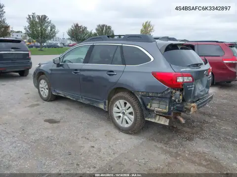 4S4BSAFC6K3342897 — 2019 Subaru Outback, фото 4 с аукциона IAAI, Задняя часть