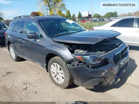 4S4BSAFC1K3357226 — 2019 Subaru Outback, Передняя часть, фото до ремонта