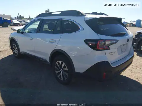 2021 Subaru Outback Premium VIN 4S4BTAFC4M3220698 фото 4