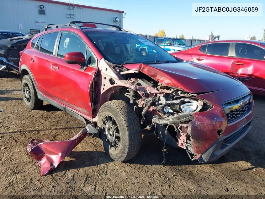 2018 Subaru Crosstrek 2.0I Premium VIN JF2GTABC0JG346059 фото 2