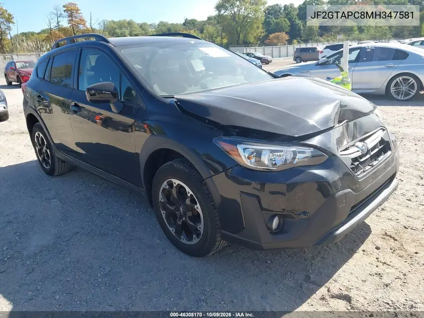 2021 Subaru Crosstrek Premium VIN JF2GTAPC8MH347581 фото 2