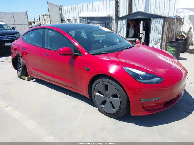5YJ3E1EB1MF877103 — 2021 Tesla Model 3 Long Range Dual Motor ALL-Wheel Drive, Задняя часть (Rear), фото до ремонта