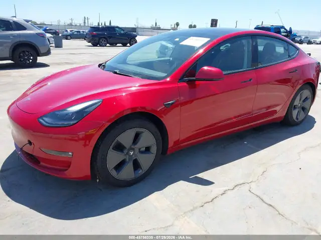 5YJ3E1EB1MF877103 — 2021 Tesla Model 3 Long Range Dual Motor ALL-Wheel Drive, фото 2 с аукциона IAAI 14.10.2026, Задняя часть