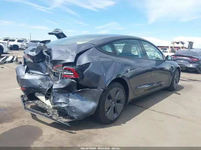5YJ3E1EA0PF711666 — 2023 Tesla Model 3 Rear-Wheel Drive, фото 4 с аукциона IAAI 13.10.2026, Задняя часть