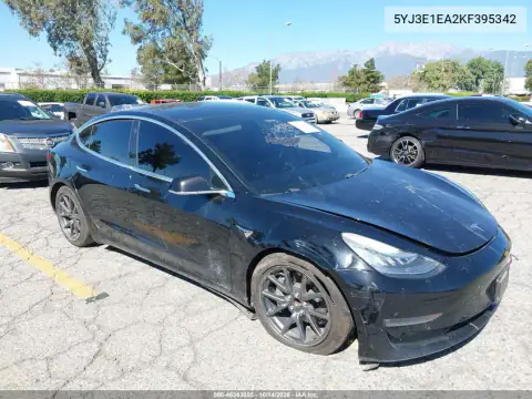 5YJ3E1EA2KF395342 — 2019 Tesla Model 3, Передняя часть, фото до ремонта