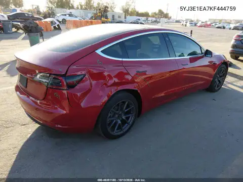 5YJ3E1EA7KF444759 — 2019 Tesla Model 3, фото 4 с аукциона IAAI, Задняя часть