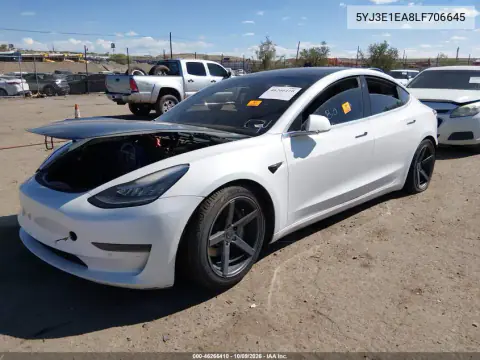 2020 Tesla Model 3 Standard Range Plus Rear-Wheel Drive/Standard Range Rear-Wheel Drive VIN 5YJ3E1EA8LF706645 фото 2