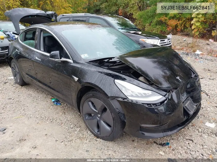 5YJ3E1EB5LF662841 Tesla Model 3 2020 — повреждение Не указано, фото до ремонта