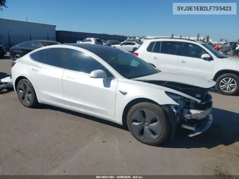 2020 Tesla Model 3 Long Range Dual Motor All-Wheel Drive VIN 5YJ3E1EB2LF735423 фото 1