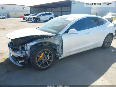 2020 Tesla Model 3 Long Range Dual Motor All-Wheel Drive VIN 5YJ3E1EB2LF735423 фото 2