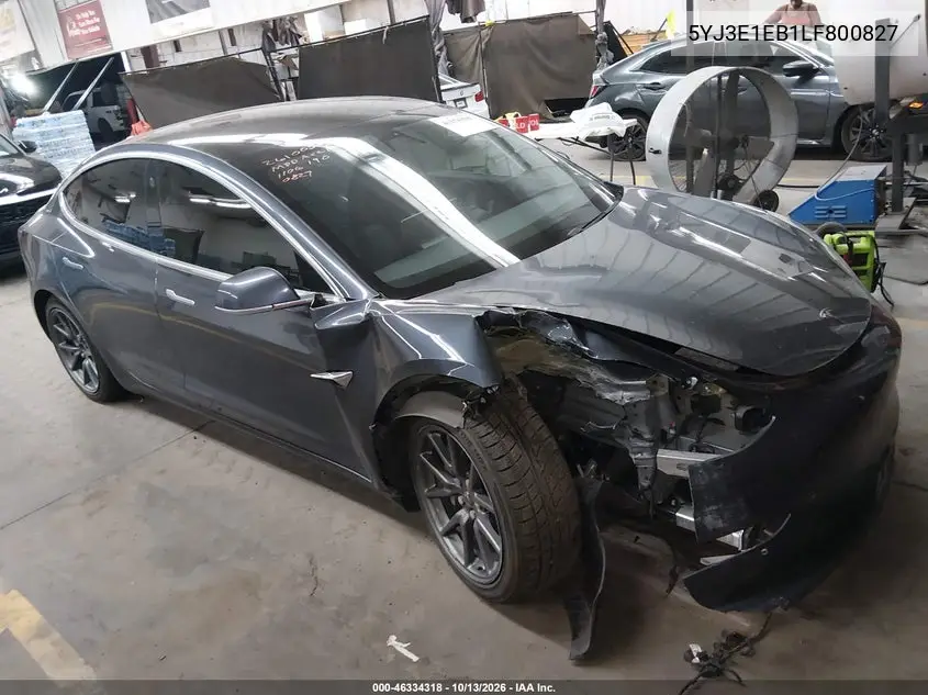 2020 Tesla Model 3 Long Range Dual Motor All-Wheel Drive VIN 5YJ3E1EB1LF800827 фото 1