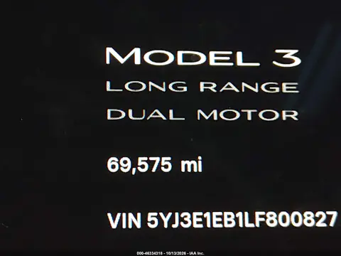 2020 Tesla Model 3 Long Range Dual Motor All-Wheel Drive VIN 5YJ3E1EB1LF800827 фото 13