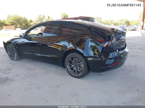 5YJ3E1EA9MF851145 — 2021 Tesla Model 3, фото 3 с аукциона IAAI, Передняя часть