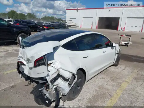 5YJ3E1EB6MF948070 — 2021 Tesla Model 3, фото 4 с аукциона IAAI, Передняя и задняя части