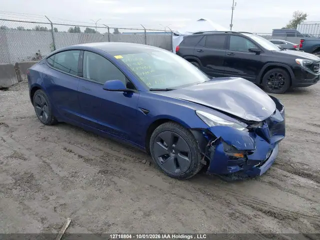 5YJ3E1EB7NF294603 — 2022 Tesla Model 3, Передняя часть (Front), фото до ремонта