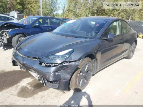 5YJ3E1EA3PF669154 — 2023 Tesla Model 3, фото 2 с аукциона IAAI, Повреждения со всех сторон