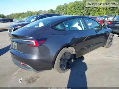 2024 Tesla Model 3 Long Range Dual Motor Rear-Wheel Drive/Rear-Wheel Drive VIN 5YJ3E1EA1RF831625 фото 4