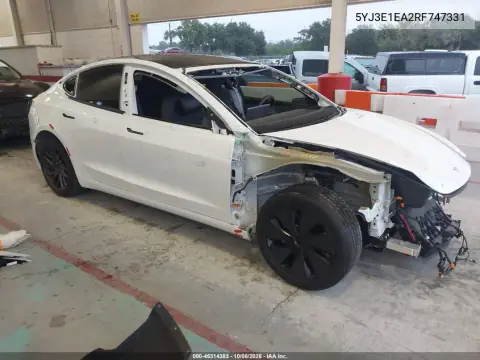 2024 Tesla Model 3 Long Range Dual Motor Rear-Wheel Drive/Rear-Wheel Drive VIN 5YJ3E1EA2RF747331 фото 1