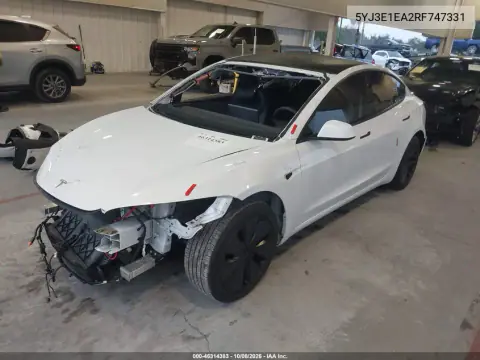 2024 Tesla Model 3 Long Range Dual Motor Rear-Wheel Drive/Rear-Wheel Drive VIN 5YJ3E1EA2RF747331 фото 2