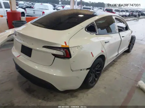 2024 Tesla Model 3 Long Range Dual Motor Rear-Wheel Drive/Rear-Wheel Drive VIN 5YJ3E1EA2RF747331 фото 4