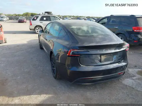 2024 Tesla Model 3 VIN 5YJ3E1EA5RF763393 фото 3