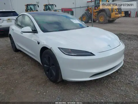 5YJ3E1EA1SF072691 — 2025 Tesla Model 3, Левый бок, фото до ремонта