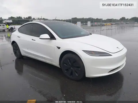 5YJ3E1EA1TF152431 — 2026 Tesla Model 3, Сзади, фото до ремонта
