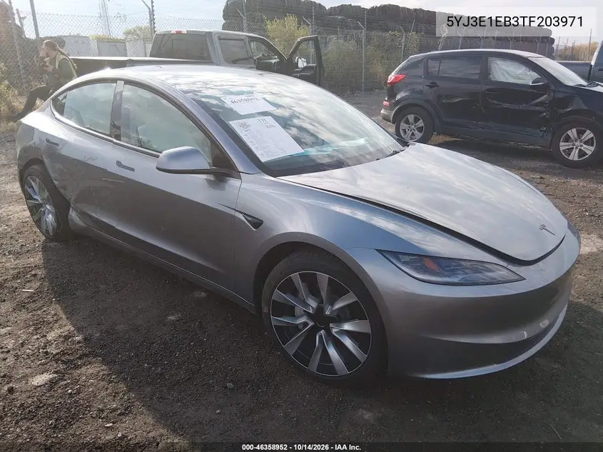 5YJ3E1EB3TF203971 Tesla Model 3 2026 — повреждение Справа сзади, фото до ремонта