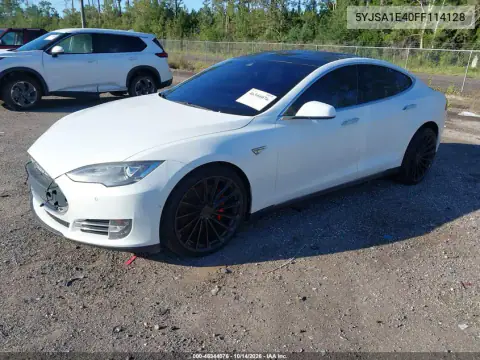 5YJSA1E40FF114128 — 2015 Tesla Model S, фото 2 с аукциона IAAI, Механические повреждения