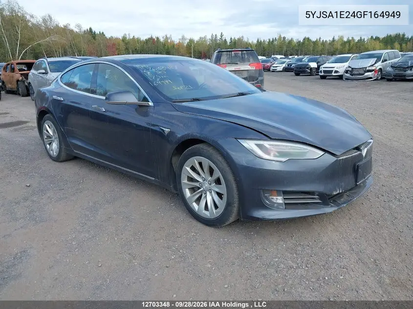 2016 Tesla Model S VIN 5YJSA1E24GF164949 фото 1