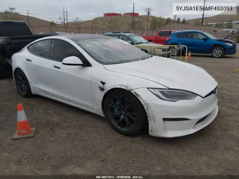 5YJSA1E56MF453093 — 2021 Tesla Model S, Передняя часть, фото до ремонта
