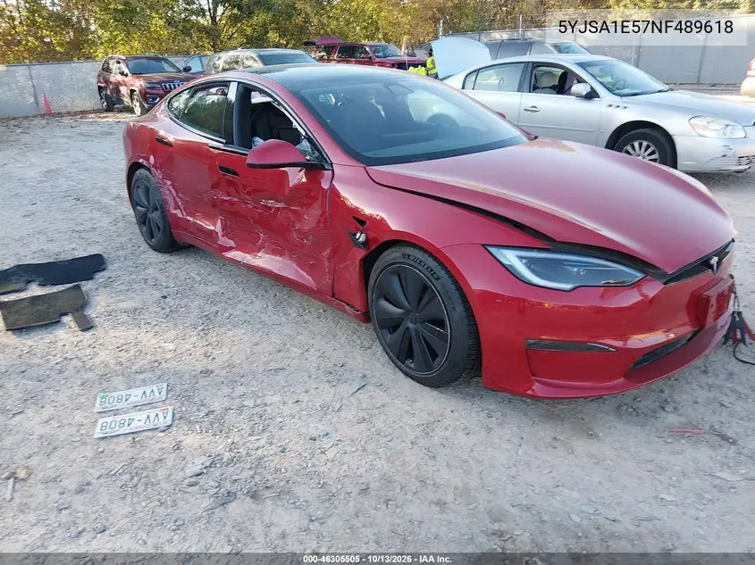 5YJSA1E57NF489618 Tesla Model S 2022 — повреждение Боковая часть, фото до ремонта