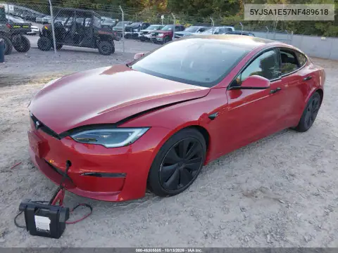 5YJSA1E57NF489618 — 2022 Tesla Model S, фото 2 с аукциона IAAI, Боковая часть