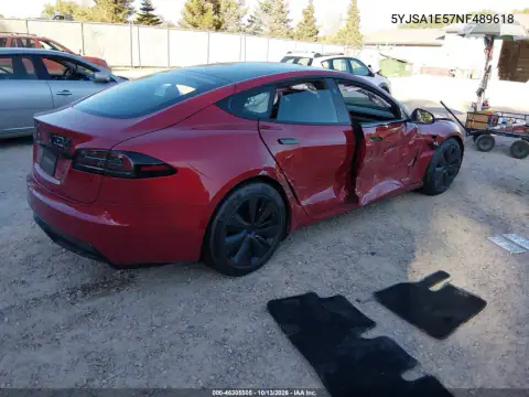 5YJSA1E57NF489618 — 2022 Tesla Model S, фото 4 с аукциона IAAI, Боковая часть