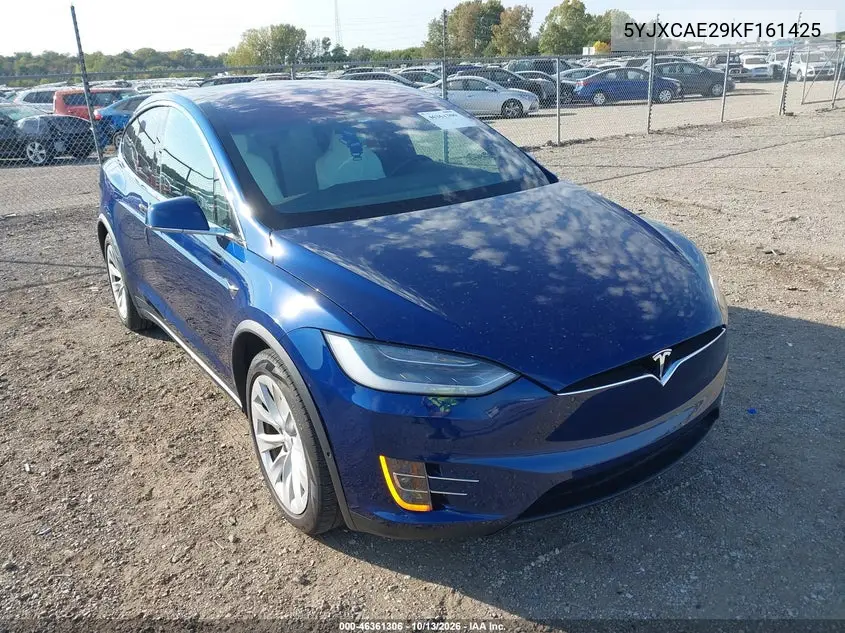 5YJXCAE29KF161425 Tesla Model X 2019 — повреждение Сзади слева, фото до ремонта