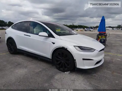 7SAXCBE64NF332906 — 2022 Tesla Model X, Наводнение, фото до ремонта