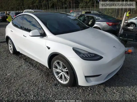 5YJYGDEE7LF027695 — 2020 Tesla Model Y, Неизвестные повреждения, фото до ремонта