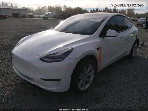 5YJYGDEE7LF027695 — 2020 Tesla Model Y, фото 2 с аукциона IAAI, Не указано