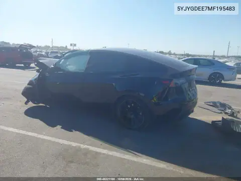 2021 Tesla Model Y Long Range Dual Motor All-Wheel Drive VIN 5YJYGDEE7MF195483 фото 3