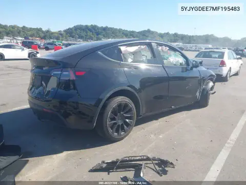 2021 Tesla Model Y Long Range Dual Motor All-Wheel Drive VIN 5YJYGDEE7MF195483 фото 4