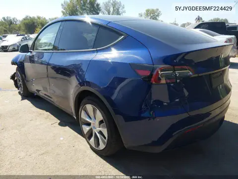 2021 Tesla Model Y Long Range Dual Motor All-Wheel Drive VIN 5YJYGDEE5MF224429 фото 3
