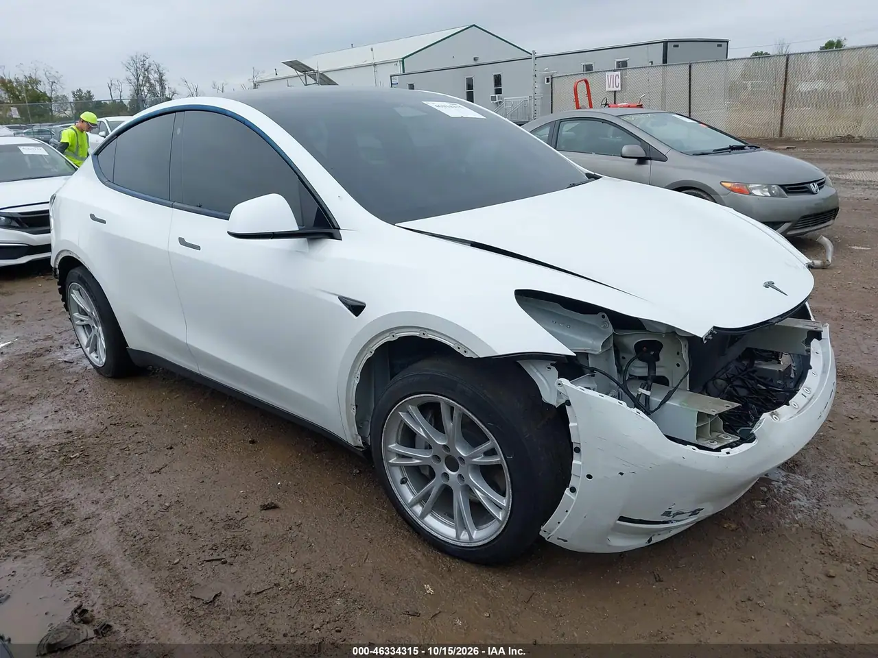 5YJYGDEE4MF233493 Tesla Model Y 2021 — повреждение Передняя часть, фото до ремонта
