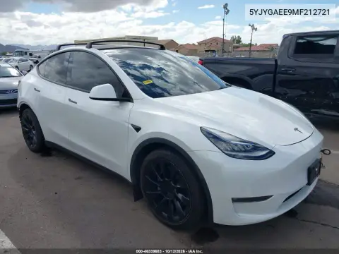 5YJYGAEE9MF212721 — 2021 Tesla Model Y, Сзади, фото до ремонта