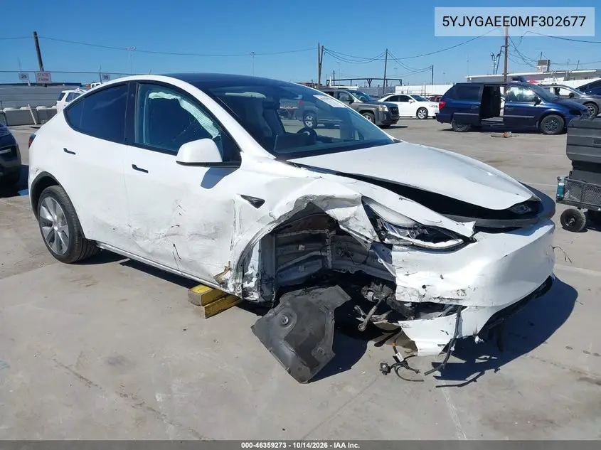 5YJYGAEE0MF302677 Tesla Model Y 2021 — повреждение Передняя часть, фото до ремонта