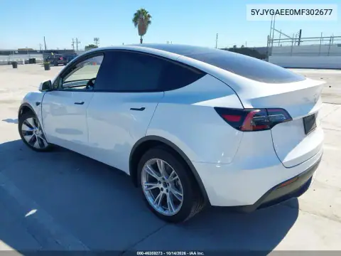 5YJYGAEE0MF302677 — 2021 Tesla Model Y, фото 3 с аукциона IAAI, Передняя часть