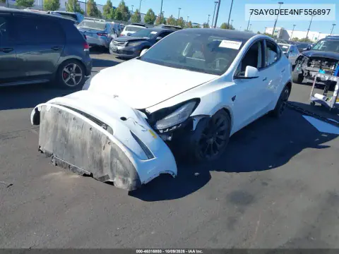 2022 Tesla Model Y Long Range Dual Motor All-Wheel Drive VIN 7SAYGDEE4NF556897 фото 2