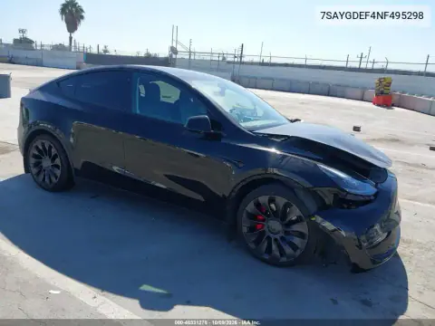 7SAYGDEF4NF495298 — 2022 Tesla Model Y, Передняя часть, фото до ремонта